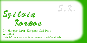 szilvia korpos business card